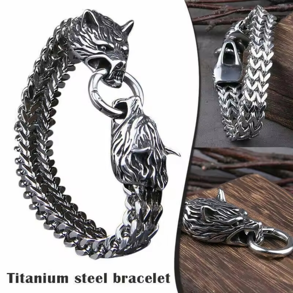 Silver Lion Head Bracelet - Picture 3 of 9